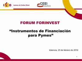 "Instrumentos financiacin para pymes (ICO, ENISA y CDTI) (Presentaciones)