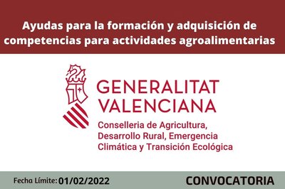 Bases de la convocatoria formación de actividades agroalimentarias