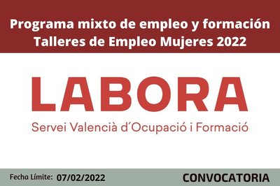 Ayudas del programa mixto de empleo-formación Talleres de Empleo para mujeres