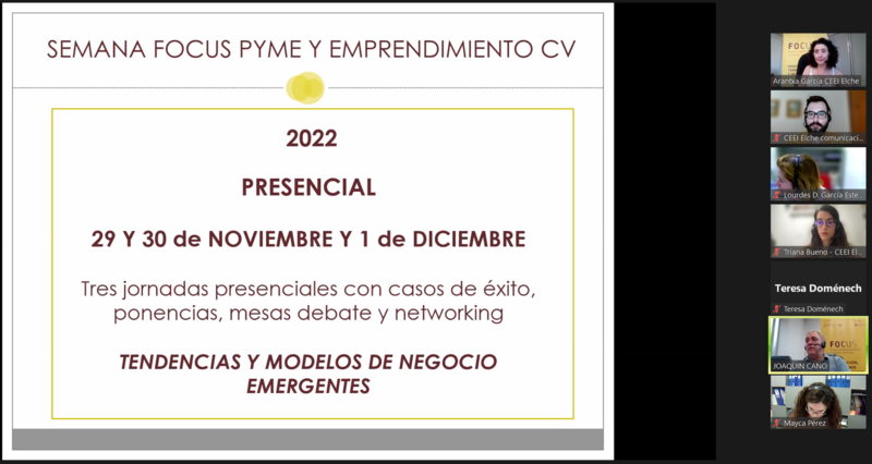 La Semana Focus Pyme CV 2022 se centrará en tendencias tecnológicas y de innovación social,  y en modelos de negocio emergentes