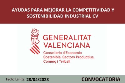 Ayudas para mejorar la competitividad y sostenibilidad industrial CV