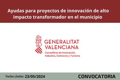 Ayudas para proyectos de innovacin de alto impacto transformador en el municipio