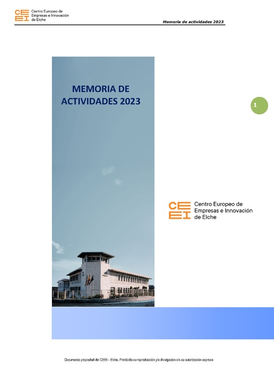Memoria anual de actividades 2023 CEEI ELCHE