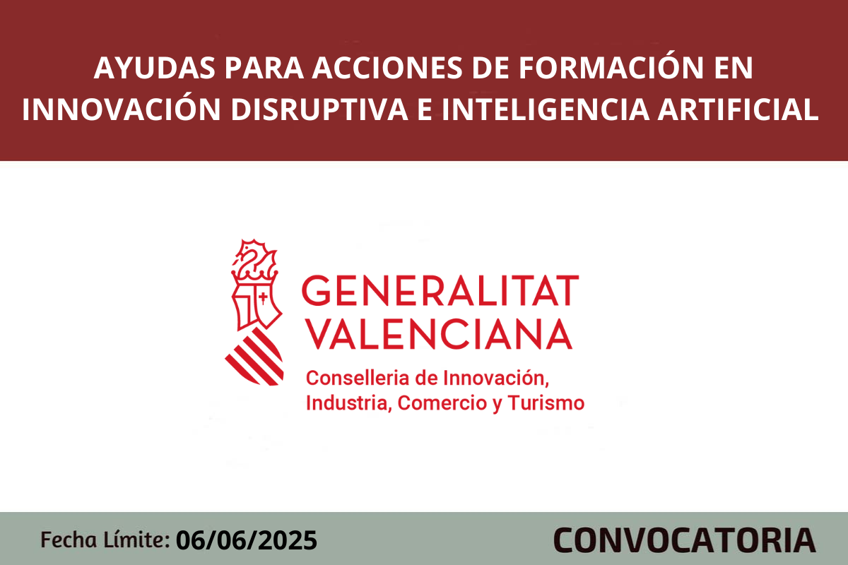 Ayudas a las acciones de formación en innovación disruptiva e IA