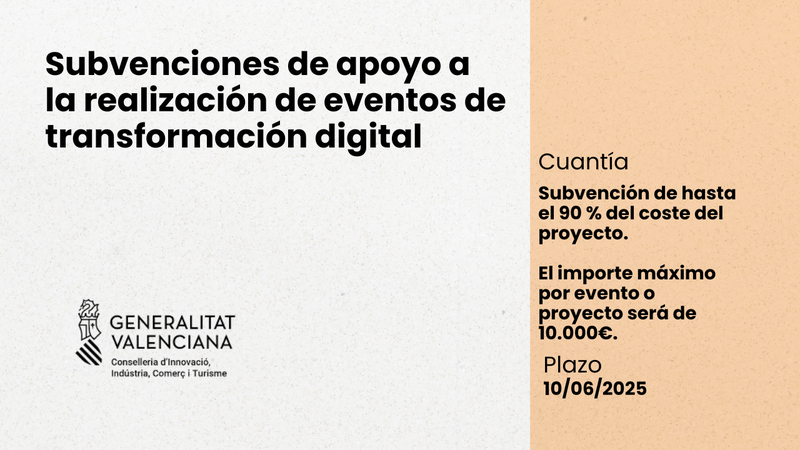 Subvenciones a los eventos de transformaci�n digital