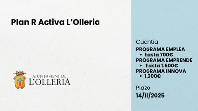 Ayudas Plan R Activa L�Olleria 2025