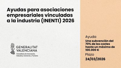 Ayudas para asociaciones empresariales vinculadas a la industria (INENTI) 2026