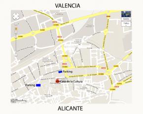 mapa xativa parkings