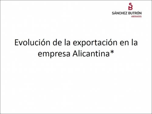 Evolucin de la exportacin en la empresa Alicantina