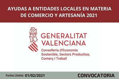 Ayudas a entidades locales en materia de comercio y artesanía para el ejercicio 2021 