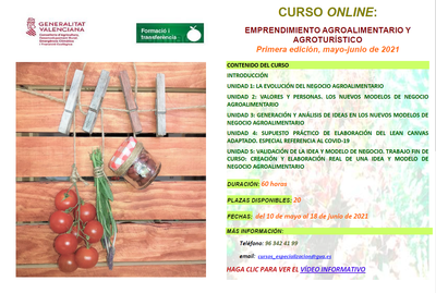 Curso online de Emprendimiento agroalimentario y agroturístico