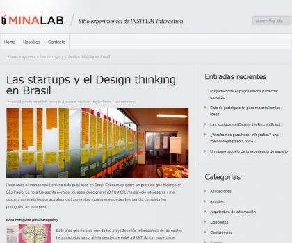 Las startups y el Design thinking en Brasil | Mina Lab